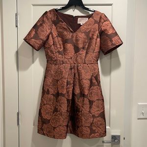 Gal Meets Glam Formal Dress | Brown Gold Floral Print